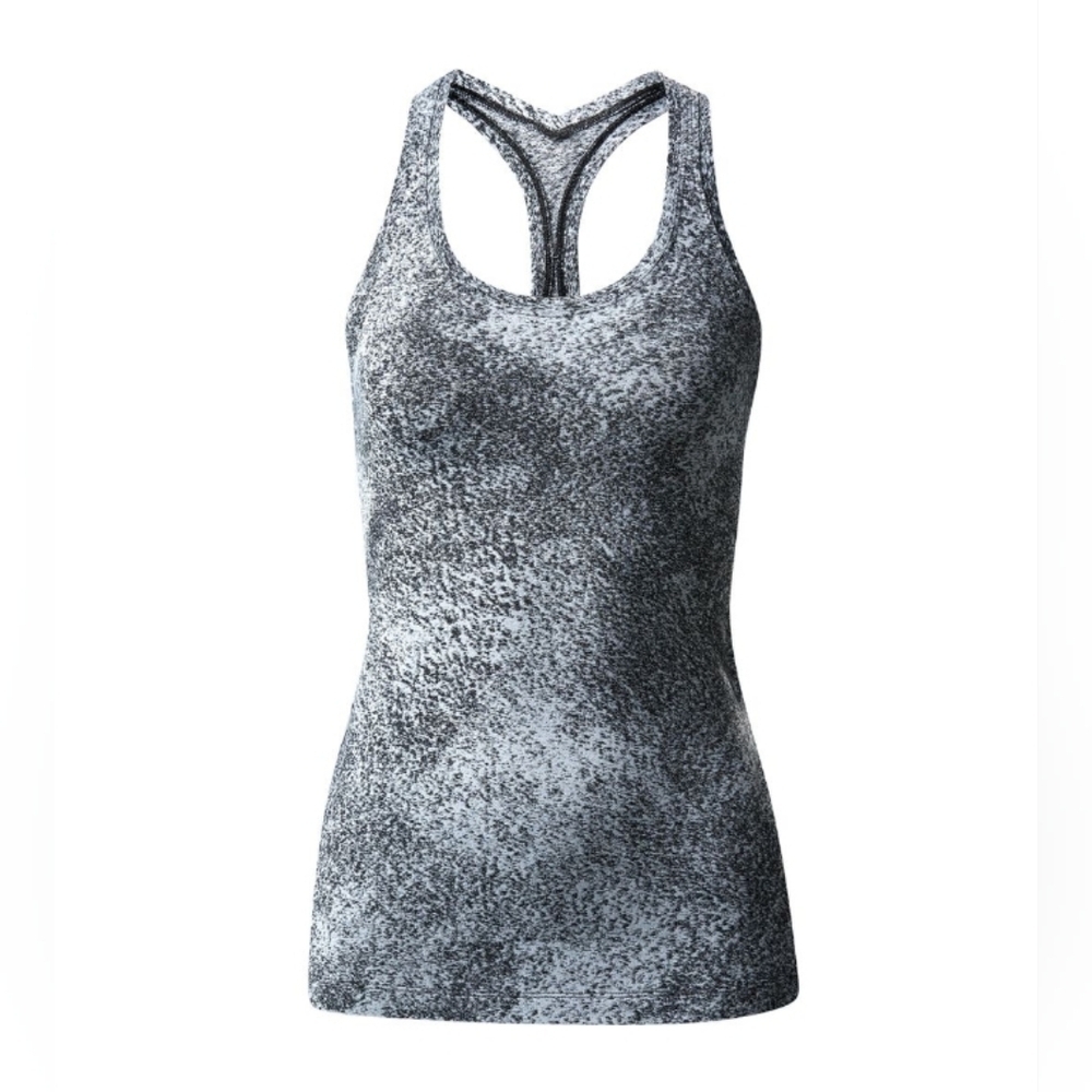Lululemon Cool Racerback II Luon Spray Jacquard White Black Size 4 - Picture 4 of 7